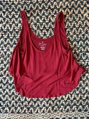 American Eagle Soft & Sexy Wine Red Tank Top Size S